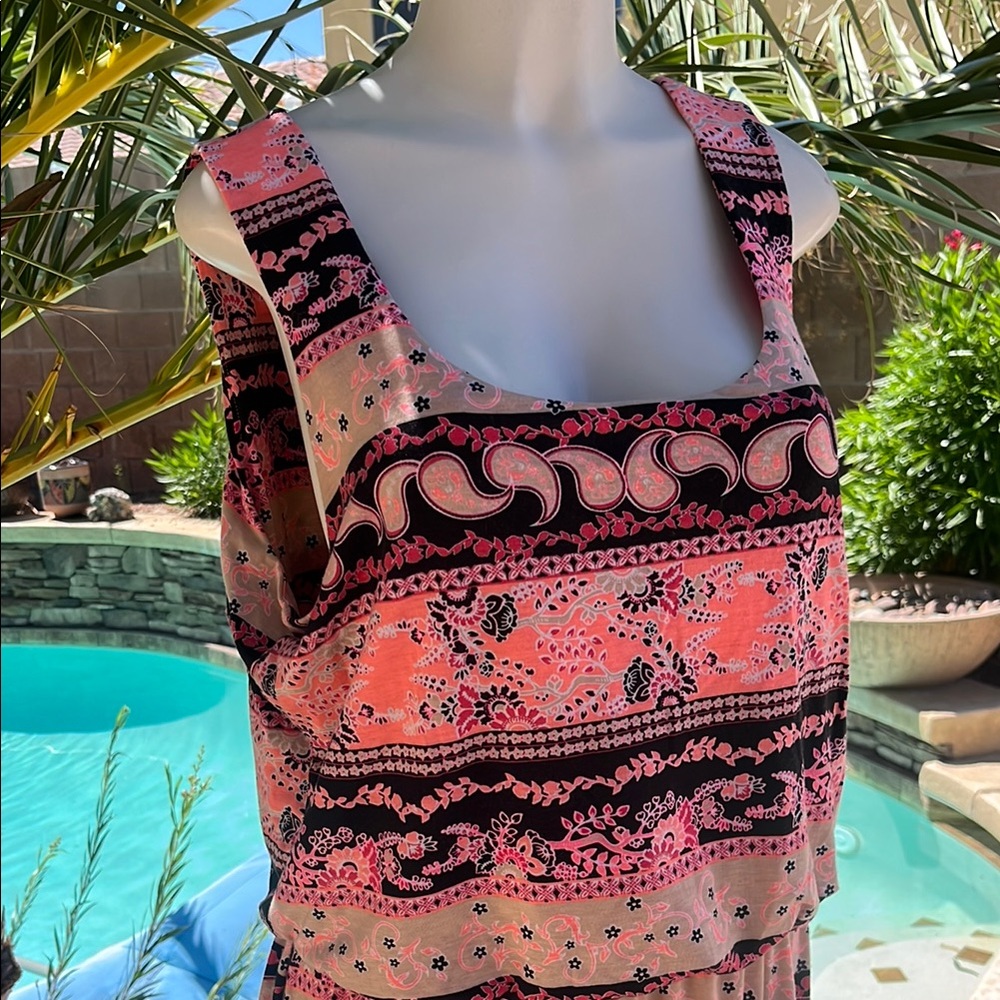 Pink Patterned Maxi Dress - Picture 2 of 5